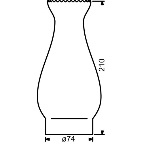 E.S. Sørensen Perlotus Schoorsteen Glas - 74 x 210 mm
