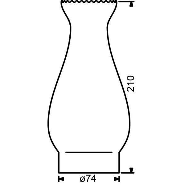 E.S. Sørensen Perlotus Schoorsteen Glas - 74 x 210 mm
