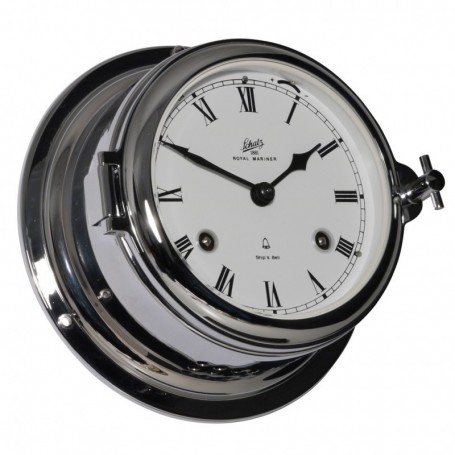 Schatz 1881 Royal 180 Mechanische Klok Glazen Slaand Romeins Verchroomd Messing - Schatz 1881 - Mechanische Klokken - 483 CM