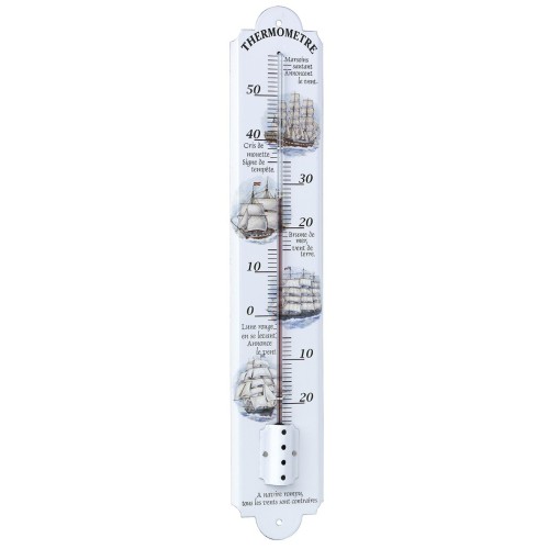 Delite Emaille Thermometer Zeilschepen - 50 cm