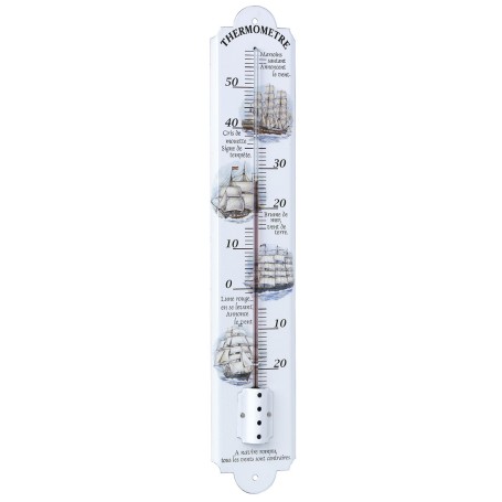 Delite Emaille Thermometer Zeilschepen - 50 cm