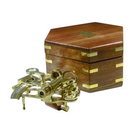 Delite Sextant Messing in Houten Kist - 4 Inch