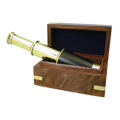 Delite Telescoop 10x in Houten Doos Messing - 180 mm
