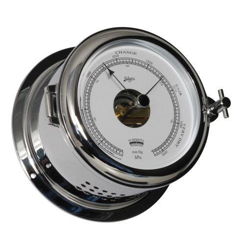 Schatz 1881 Fyrkat Barometer Hi-Sensitiv Verchroomd Messing - 140 mm