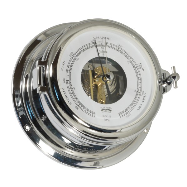 Schatz 1881 Midi Barometer Hi-Sensitiv Verchroomd Messing - 155 mm