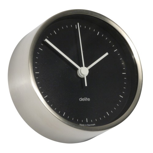 Delite Clausen Quartz Klok Geborsteld RVS Zwart