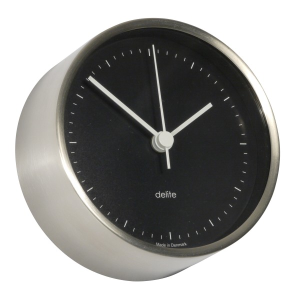 Delite Clausen Quartz Klok Geborsteld RVS Zwart