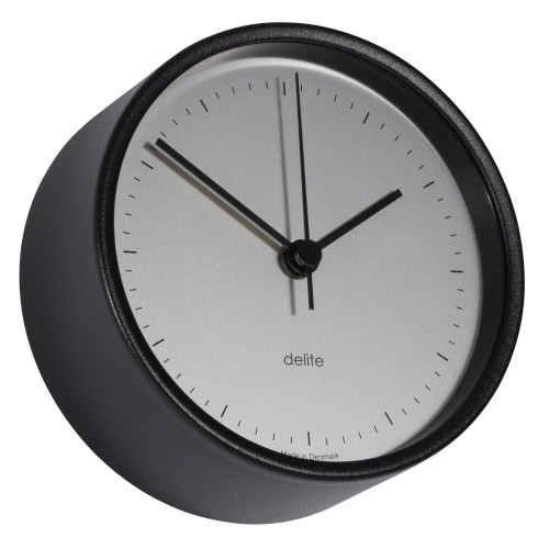 Delite Clausen Quartz Klok Mat Zwart Satijn Wijzerplaat