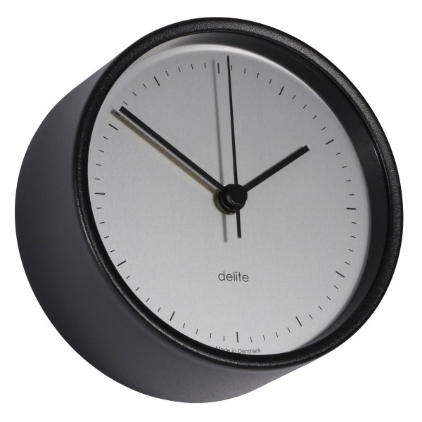 Delite Clausen Quartz Klok Mat Zwart Satijn Wijzerplaat