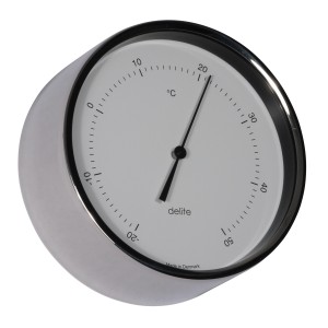 Delite Clausen Thermometer Gepoetst RVS - Wit