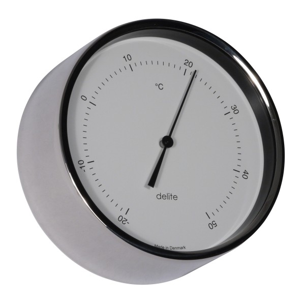 Delite Clausen Thermometer Gepoetst RVS - Wit