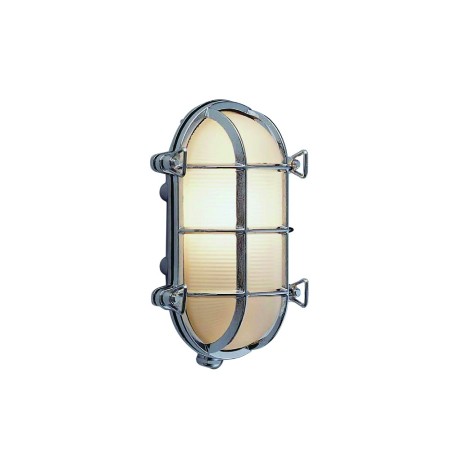 Foresti & Suardi Schotlamp Ovaal Mat Glas Verchroomd Messing - 262 mm