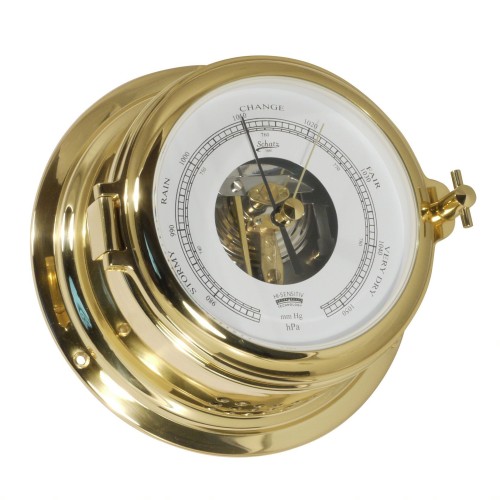 Schatz 1881 Midi Barometer Hi-Sensitiv Dubbel Membraan Verchroomd Messing - 155 mm
