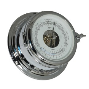 Schatz 1881 Midi Barometer Thermometer Verchroomd Messing - 155 mm