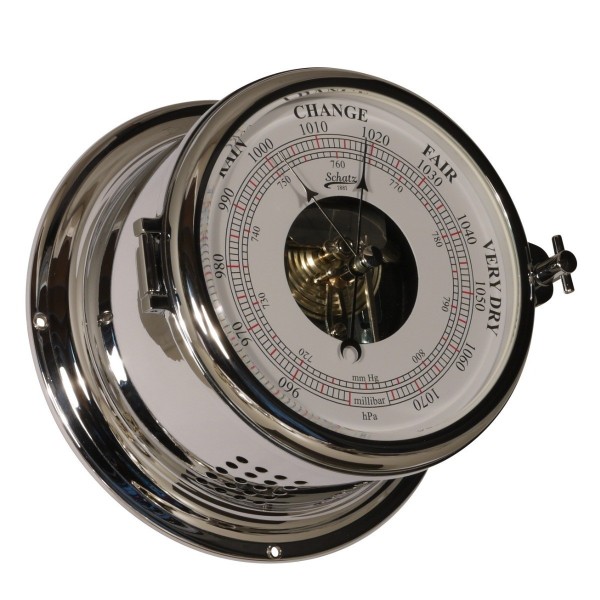 Schatz 1881 Royal Barometer Verchroomd Messing - 180 mm