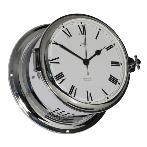 Schatz 1881 Royal 180 Quartz Klok Glazen Slaand Romeins Verchroomd Messing