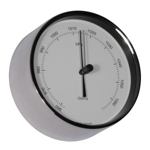 Delite Clausen Barometer RVS Gepolijst Wit - 100 mm