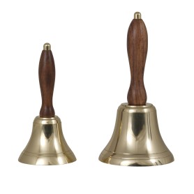 Delite Handbel Messing Geolied Acacia Hout - ø 100 mm