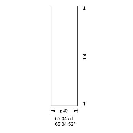E.S. Sørensen Cabinlite Reserveglas Mat Glas - 40 x 150 mm