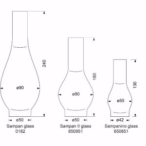 E.S. Sørensen Sampan II Schoorsteen Glas - ø50 x 180 mm