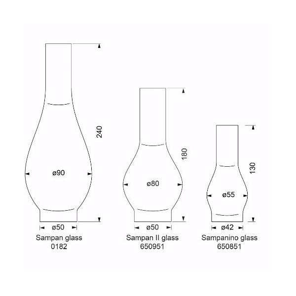 E.S. Sørensen Sampan II Schoorsteen Glas - ø50 x 180 mm