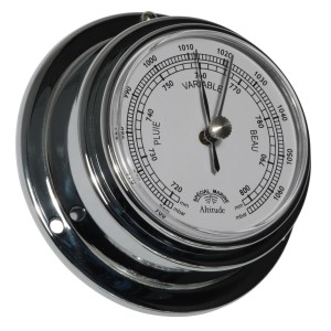 Altitude Barometer Frans Verchroomd Messing - 97 mm