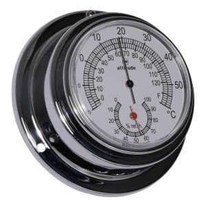 Altitude Thermo-Hygrometer Verchroomd Messing - 97 mm