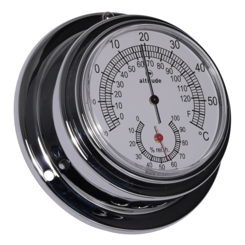 Altitude Thermo-Hygrometer Verchroomd Messing - 97 mm