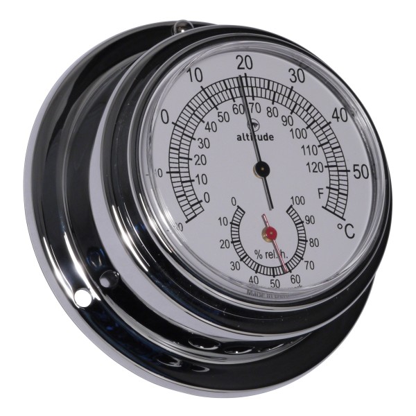 Altitude Thermo-Hygrometer Verchroomd Messing - 97 mm