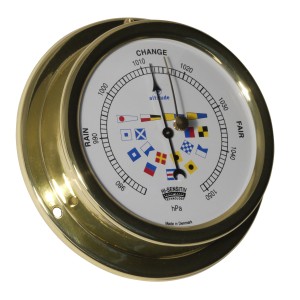 Altitude Barometer Met Signaalvlaggen Messing - 127 mm