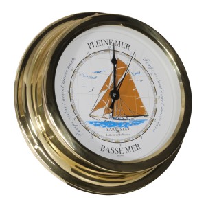 Barostar Getijdenklok Schip Franstalig Messing - 224 mm