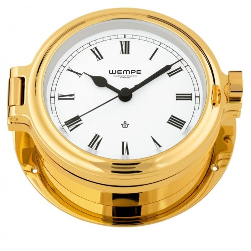 Wempe REGATTA Quartz Klok Romeins Verguld Messing - 140 x 47 mm