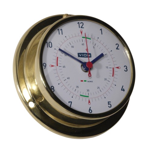 Vion B80 Quartz Klok Radiostilte Messingkleurig RVS - 97 mm