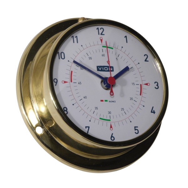 Vion B80 Quartz Klok Radiostilte Messingkleurig RVS - 97 mm