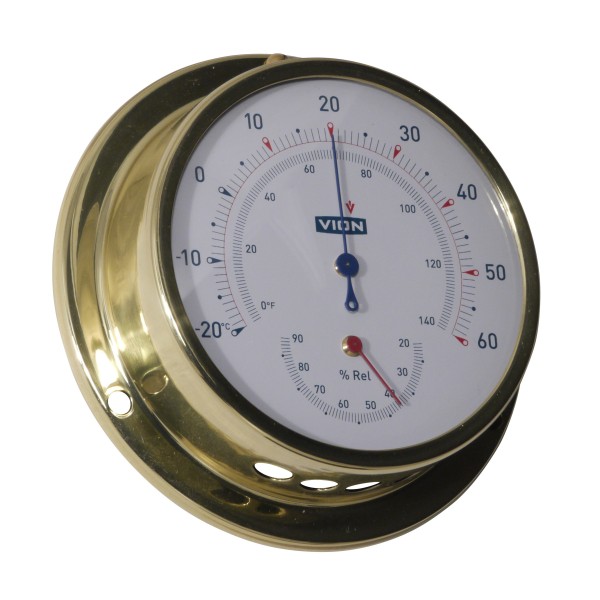 Vion B80 Thermo-Hygrometer Messingkleurig RVS - 97 mm
