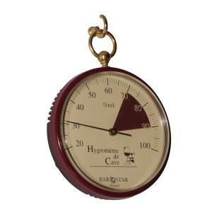 Barostar Zakhorloge Hygrometer Wijnrood Franstalig Messing