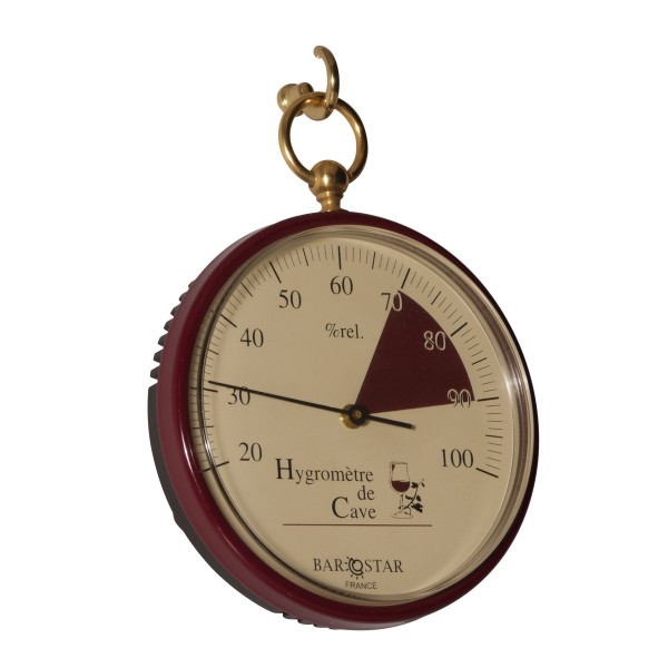 Barostar Zakhorloge Hygrometer Wijnrood Franstalig Messing