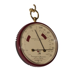 Barostar Pocket Watch Thermo-Hygrometer Wijnrood