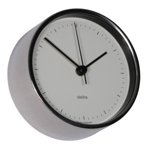 Delite Clausen Quartz Klok RVS Wit - 100 mm