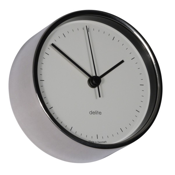 Delite Clausen Quartz Klok RVS Wit - 100 mm