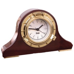 Weems & Plath Nautische Tamboerklok Hoogglans Hout met Messing