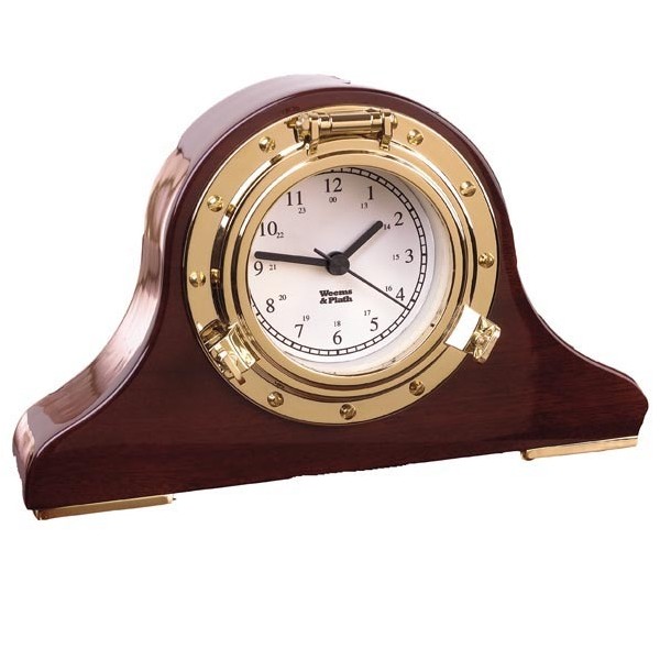 Weems & Plath Nautische Tamboerklok Hoogglans Hout met Messing