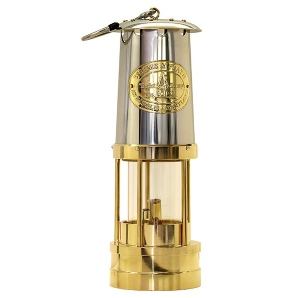 Weems & Plath Yacht Lamp Messing met RVS Kap - olielamp 254 mm