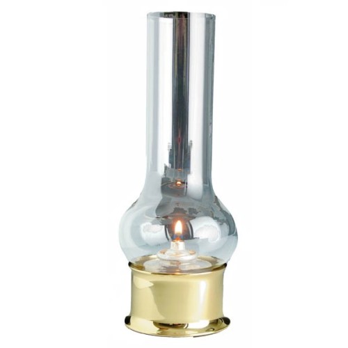Weems & Plath Companion Lamp Messing met Glazen Schoorsteen