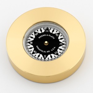 Weems & Plath Kaartgewicht met Kompas Messing - 76 mm