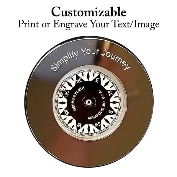 Weems & Plath Kaartgewicht met Kompas Vernikkeld - 76 mm