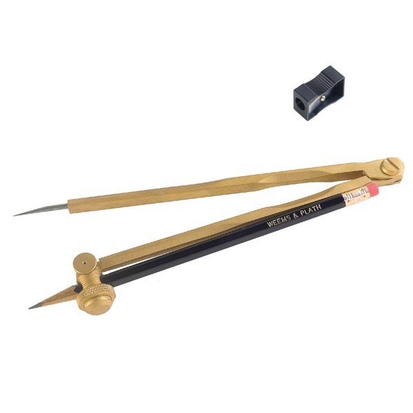 Weems & Plath Professionele Potloodpasser Messing - 210 mm